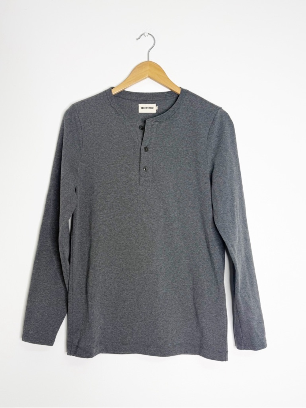 Taylor Stitch Gray Long Sleeve Henley Shirt Men’s XS Size 36